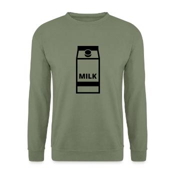 Milk - Unisex Sweatshirt - army green - Front - Alina (178cm) & Michal (187cm)