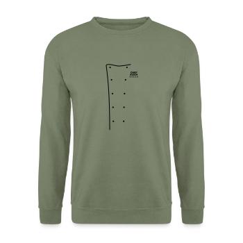 Veste de chef - Sweat-shirt Unisexe - vert militaire - Devant - Alina (178cm) & Michal (187cm)