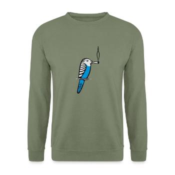 Wellensittich kiffen commune - Sweat-shirt Unisexe - vert militaire - Devant - Alina (178cm) & Michal (187cm)