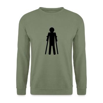 Krückenmann - Unisex Pullover - Armeegrün - Vorne - Alina (178cm) & Michal (187cm)
