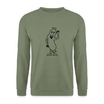 Wurst - Unisex Pullover - Armeegrün - Vorne - Alina (178cm) & Michal (187cm)