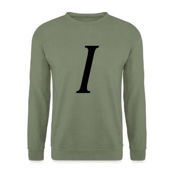 iota - Unisex Sweatshirt - army green - Front - Alina (178cm) & Michal (187cm)