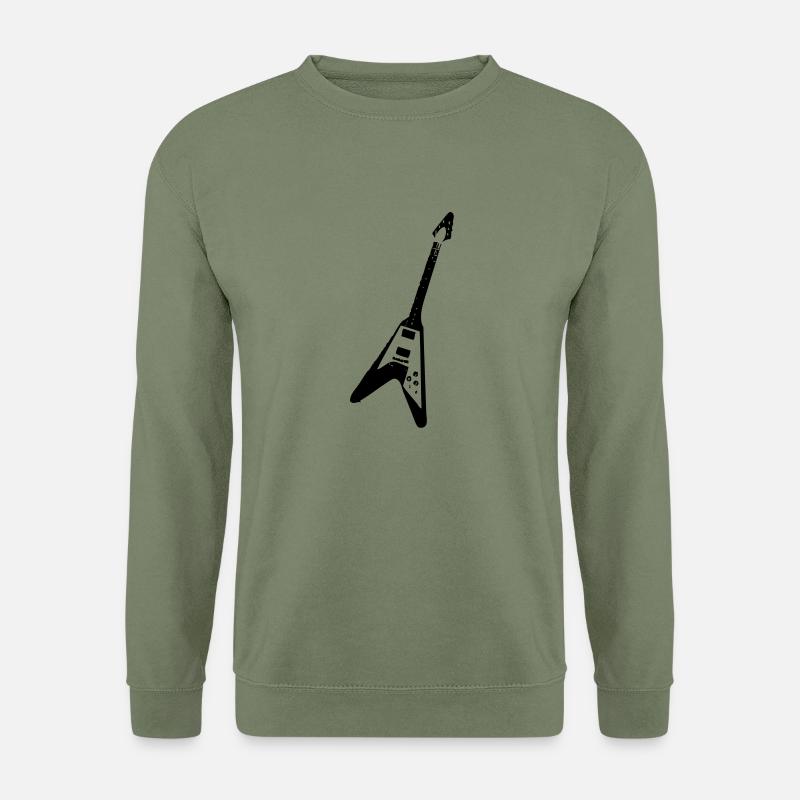 Flying V Gitarre - Unisex Pullover - Armeegrün