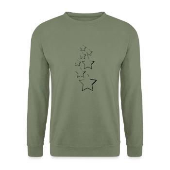 sterne - Unisex Sweatshirt - army green - Front - Alina (178cm) & Michal (187cm)