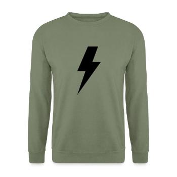 Rock Pfeil Blitz T-Shirt - Unisex Pullover - Armeegrün - Vorne - Alina (178cm) & Michal (187cm)
