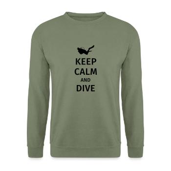 keep calm and dive - Unisex Sweatshirt - army green - Front - Alina (178cm) & Michal (187cm)
