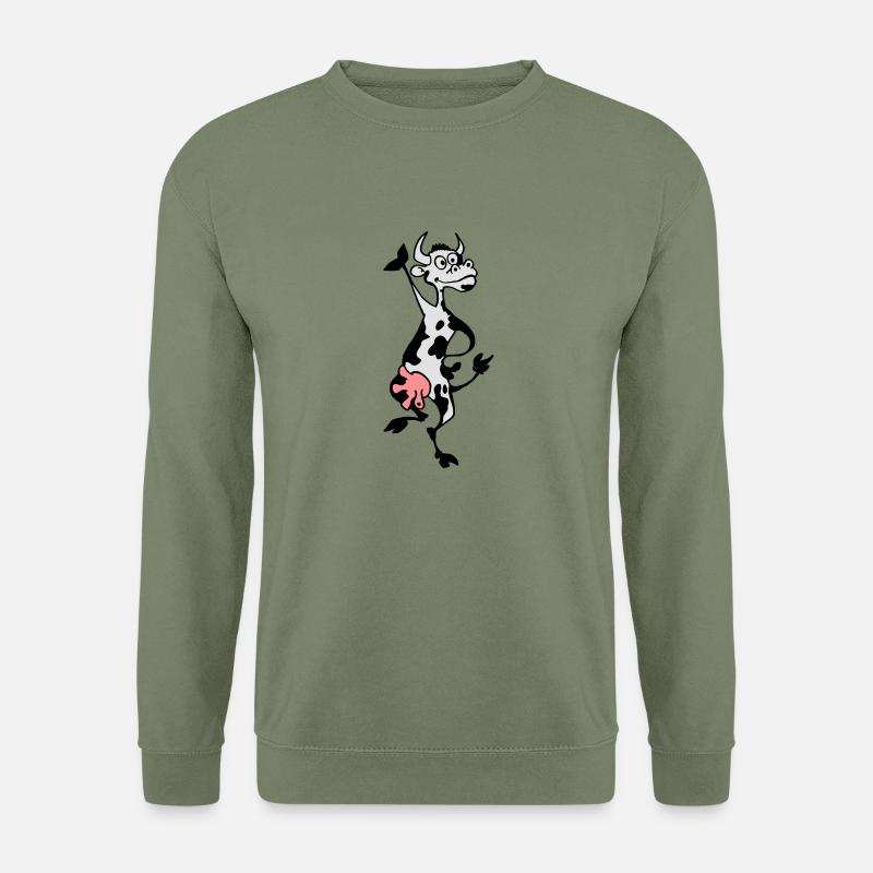 Verrückte Kuh - Unisex Pullover - Armeegrün