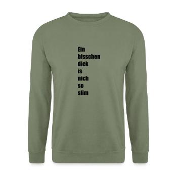 Ein bisschen dick - Unisex Pullover - Armeegrün - Vorne - Alina (178cm) & Michal (187cm)