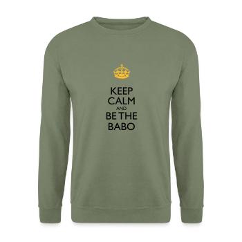Gardez le calme et la BABO - Sweat-shirt Unisexe - vert militaire - Devant - Alina (178cm) & Michal (187cm)