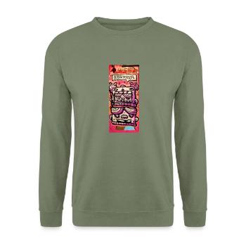 Global Art - Unisex Pullover - Armeegrün - Vorne - Alina (178cm) & Michal (187cm)