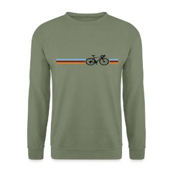 Bicycle Road Cycling - Unisex Sweatshirt - army green - Front - Alina (178cm) & Michal (187cm)