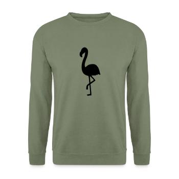 Flamingo 2 - Unisex Pullover - Armeegrün - Vorne - Alina (178cm) & Michal (187cm)