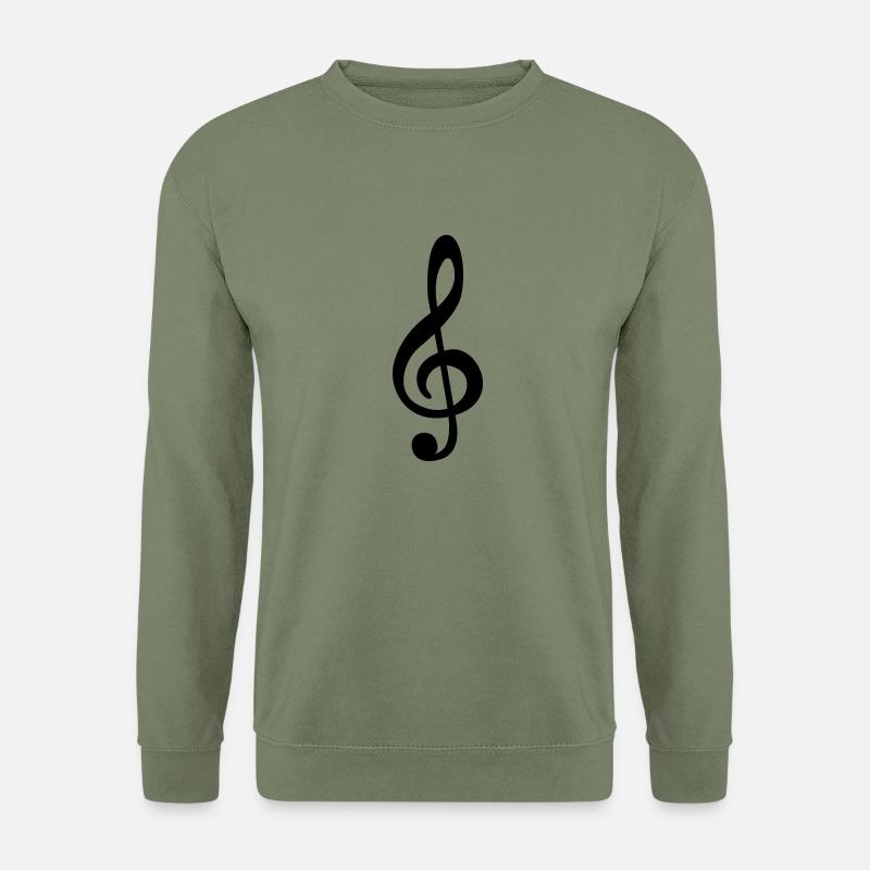 Notenschlüssel - Musik - Unisex Pullover - Armeegrün