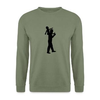 papa porte - Sweat-shirt Unisexe - vert militaire - Devant - Alina (178cm) & Michal (187cm)