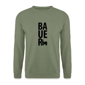 bauer_design_c1 - Unisex Sweatshirt - army green - Front - Alina (178cm) & Michal (187cm)