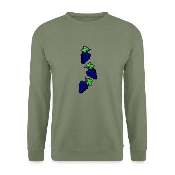 Grapes Symbol Grapes - Unisex Sweatshirt - army green - Front - Alina (178cm) & Michal (187cm)