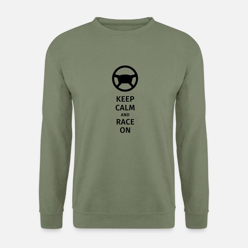 keep calm and race on - Sweat-shirt Unisexe - vert militaire