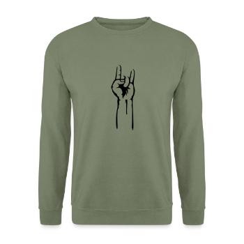 satan fingers - Unisex Pullover - Armeegrün - Vorne - Alina (178cm) & Michal (187cm)