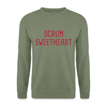 Scrum Master Saint-Valentin Chérie - Sweat-shirt Unisexe - vert militaire - Devant - Alina (178cm) & Michal (187cm)