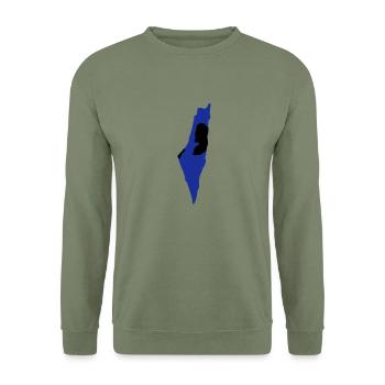 Israel - Palestine - Unisex Sweatshirt - army green - Front - Alina (178cm) & Michal (187cm)