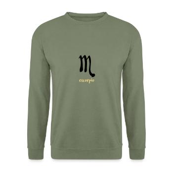 Sternzeichen Skorpion - Unisex Pullover - Armeegrün - Vorne - Alina (178cm) & Michal (187cm)