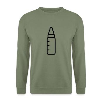 biberon - Sweat-shirt Unisexe - vert militaire - Devant - Alina (178cm) & Michal (187cm)
