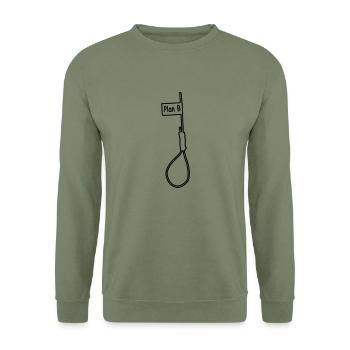 Plan B - Unisex Pullover - Armeegrün - Vorne - Alina (178cm) & Michal (187cm)