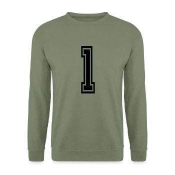 (1) - Unisex Pullover - Armeegrün - Vorne - Alina (178cm) & Michal (187cm)