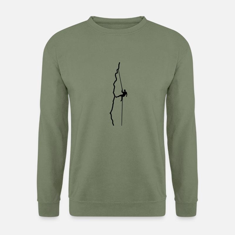 Kletterer beim Abseilen - Unisex Pullover - Armeegrün