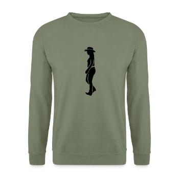 Line Dance - Country Music - Western - Unisex Pullover - Armeegrün - Vorne - Alina (178cm) & Michal (187cm)