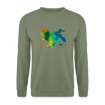 Tölter Splash Colours - Unisex Pullover - Armeegrün - Vorne - Alina (178cm) & Michal (187cm)