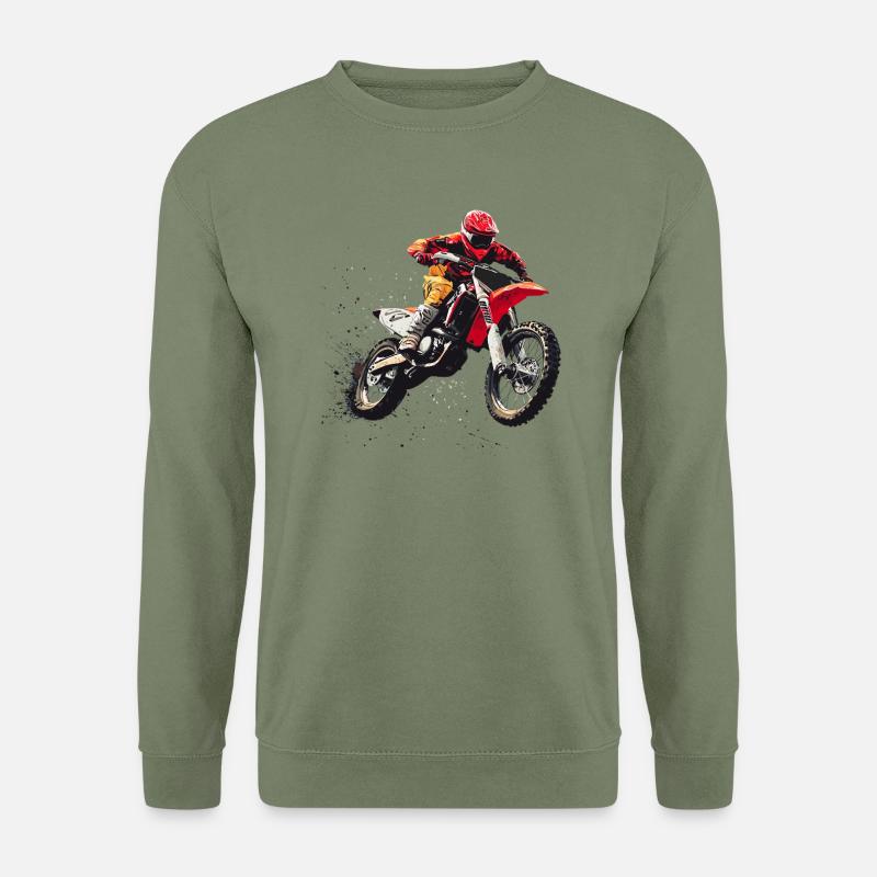 Cooles Motorcross - Unisex Pullover - Armeegrün