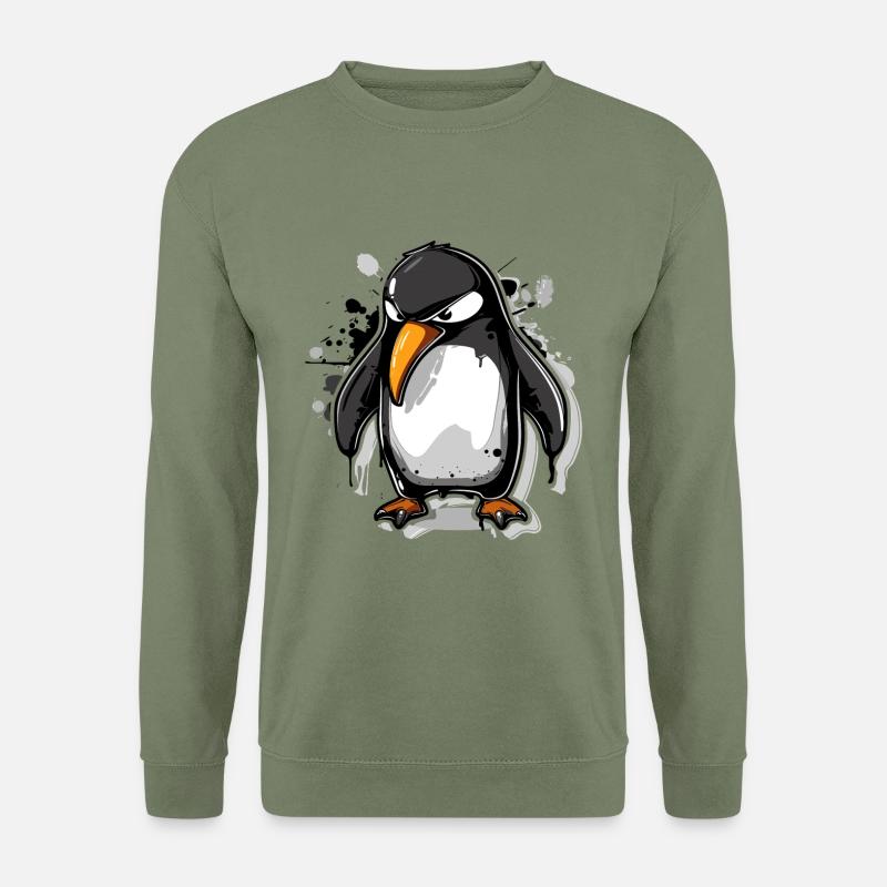 Pinguin angry - Unisex Pullover - Armeegrün