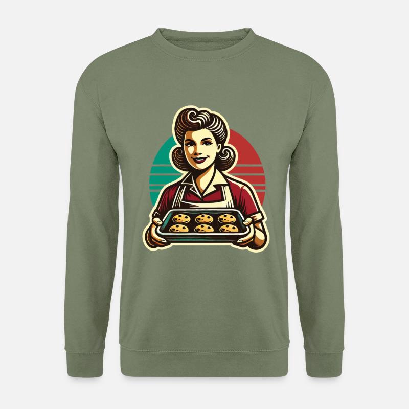 Nostalgisches Backerlebnis Retro - Unisex Pullover - Armeegrün