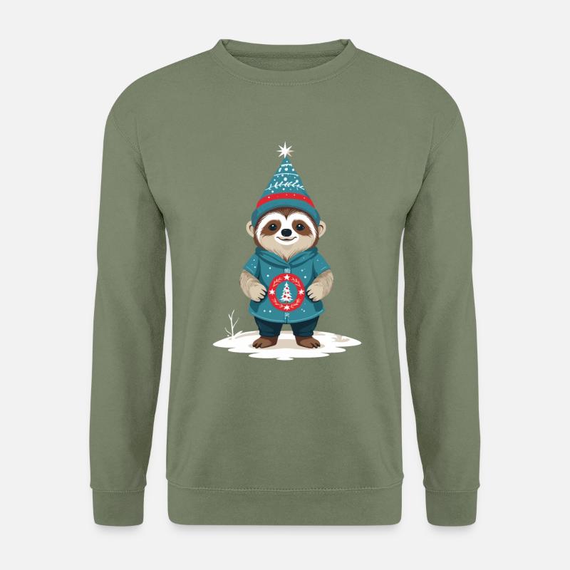 Gemütlicher Faultier Gnom Wichtel - Unisex Pullover - Armeegrün