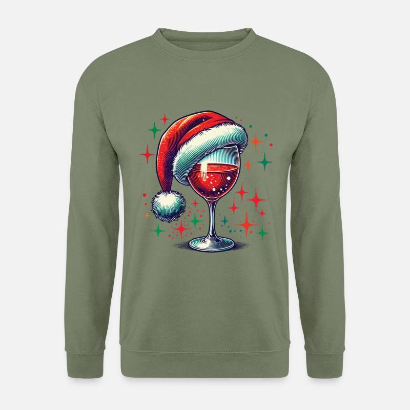 Weihnachtlicher Weingenuss Mit Glanz - Unisex Pullover - Armeegrün
