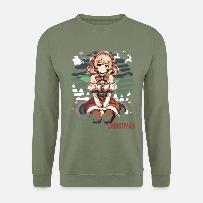 Anime Christmas Break Funny Design - Unisex Sweatshirt - army green