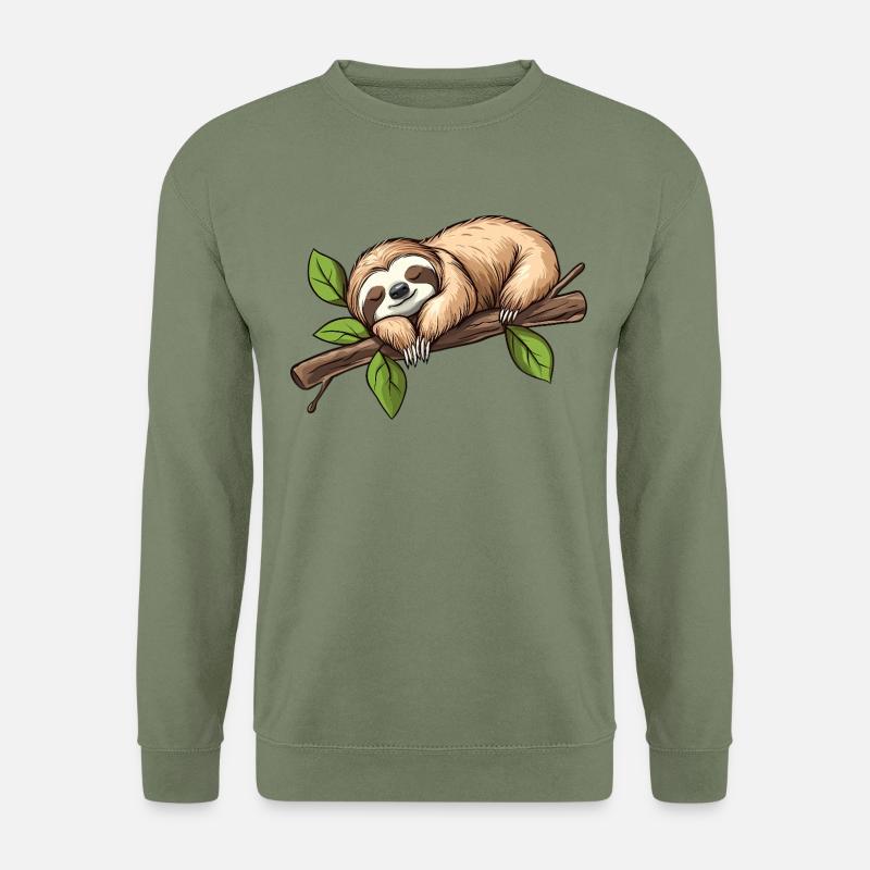 Faultier Schlafend - Unisex Pullover - Armeegrün