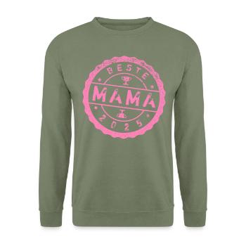 BESTE MAMA 2025 - Unisex Pullover - Armeegrün - Vorne - Alina (178cm) & Michal (187cm)