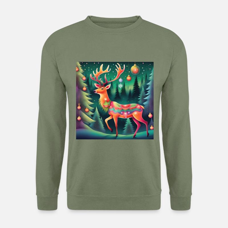 Weihnachtselch - Unisex Pullover - Armeegrün