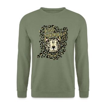 Leo Mood - Unisex Sweatshirt - army green - Front - Alina (178cm) & Michal (187cm)