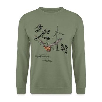 Noctule - Sweat-shirt Unisexe - vert militaire - Devant - Alina (178cm) & Michal (187cm)