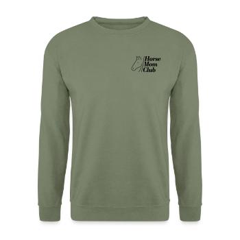 Horse Mum Club - Unisex Pullover - Armeegrün - Vorne - Alina (178cm) & Michal (187cm)