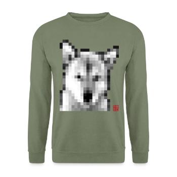 Jindo Mosaik mL - Unisex Pullover - Armeegrün - Vorne - Alina (178cm) & Michal (187cm)
