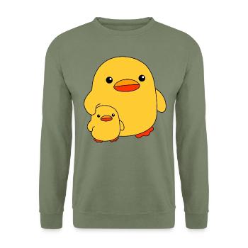 Baby Duck Child Sister Brother Ducks Siblings - Unisex Sweatshirt - army green - Front - Alina (178cm) & Michal (187cm)