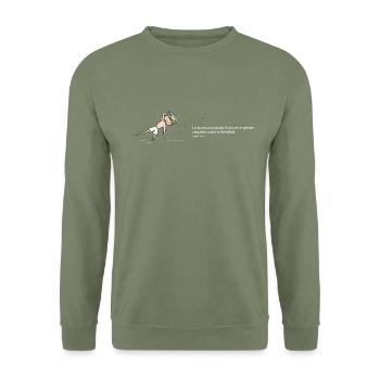 Buena Condición - Sweat-shirt Unisexe - vert militaire - Devant - Alina (178cm) & Michal (187cm)