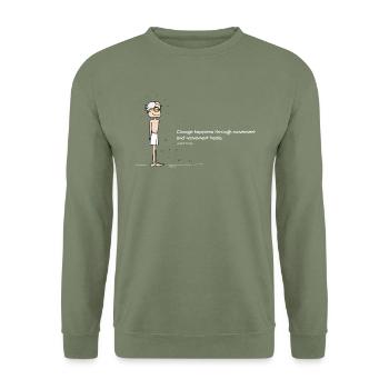 Change - Unisex Pullover - Armeegrün - Vorne - Alina (178cm) & Michal (187cm)