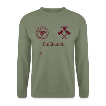 Der Germane - Unisex Pullover - Armeegrün - Vorne - Alina (178cm) & Michal (187cm)