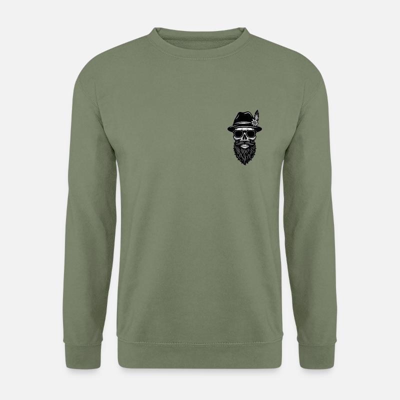 Trachtenrebell Totenkopf - Unisex Pullover - Armeegrün