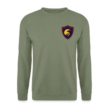 Deutsche Feuerwehr - Unisex Pullover - Armeegrün - Vorne - Alina (178cm) & Michal (187cm)